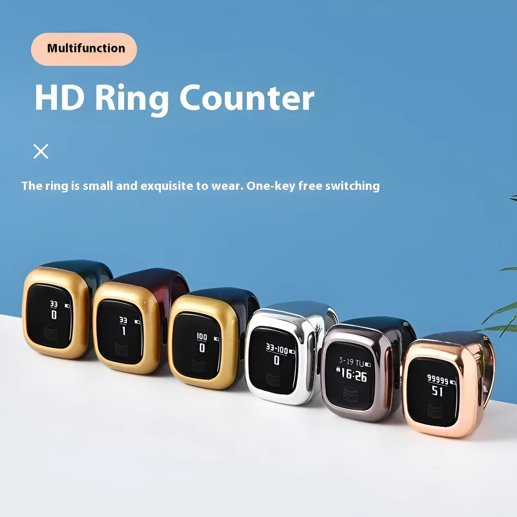 Al-fatiha Zikr electronic counter with digital display and multi-channel vibration reminder in various colours
