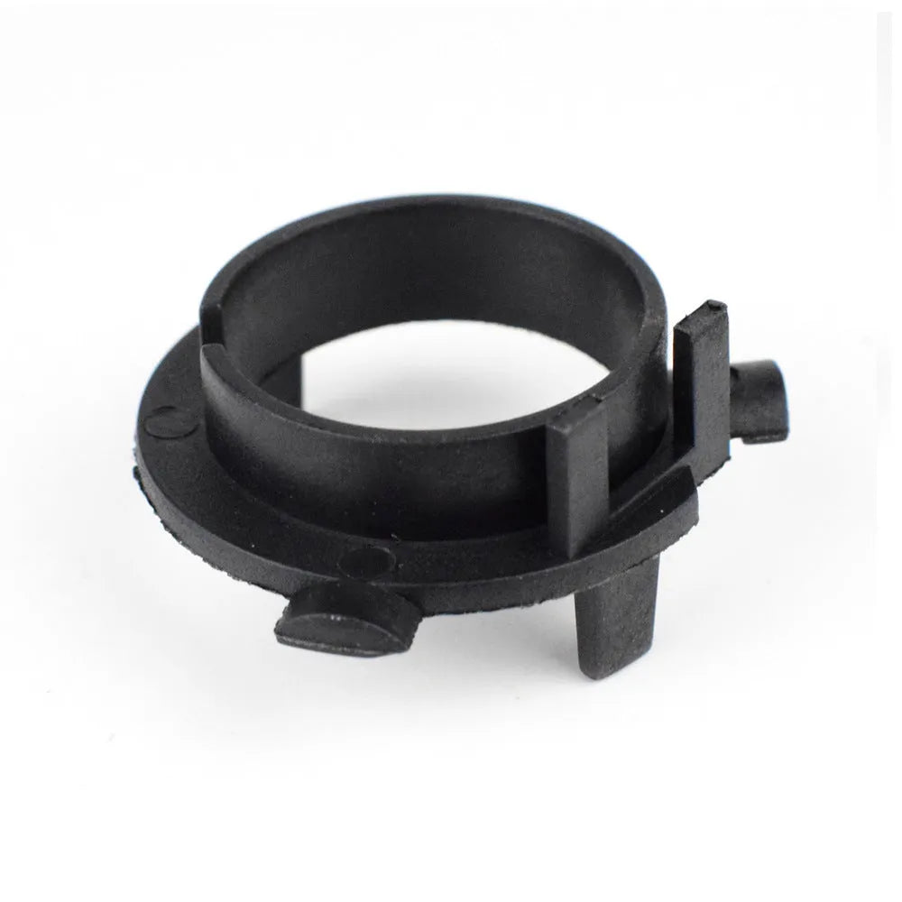 Black ABS plastic car LED headlight card holder measuring 3.8 by 3.7 by 1 centimetres.