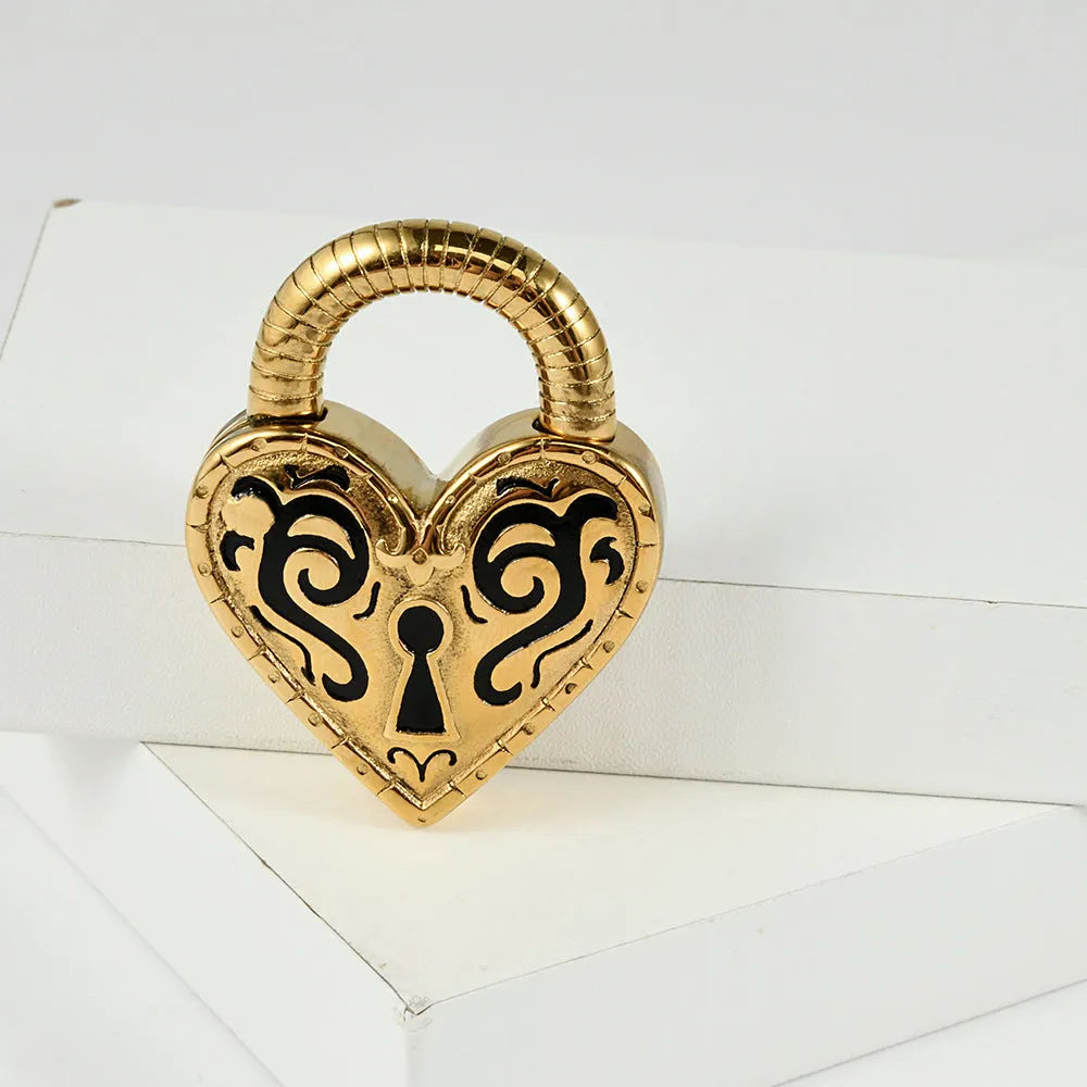Women's heart-shaped stainless steel earrings in gold or steel colour electroplated finishes