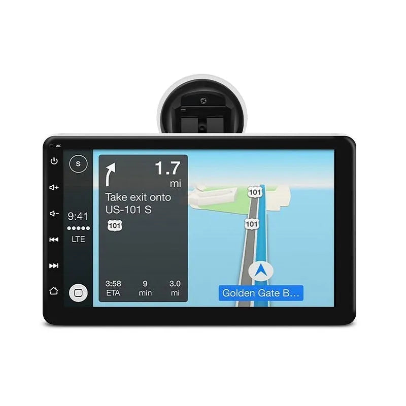 Wireless CarPlay car navigation system with 7 inch OLED screen and universal mounting brackets
