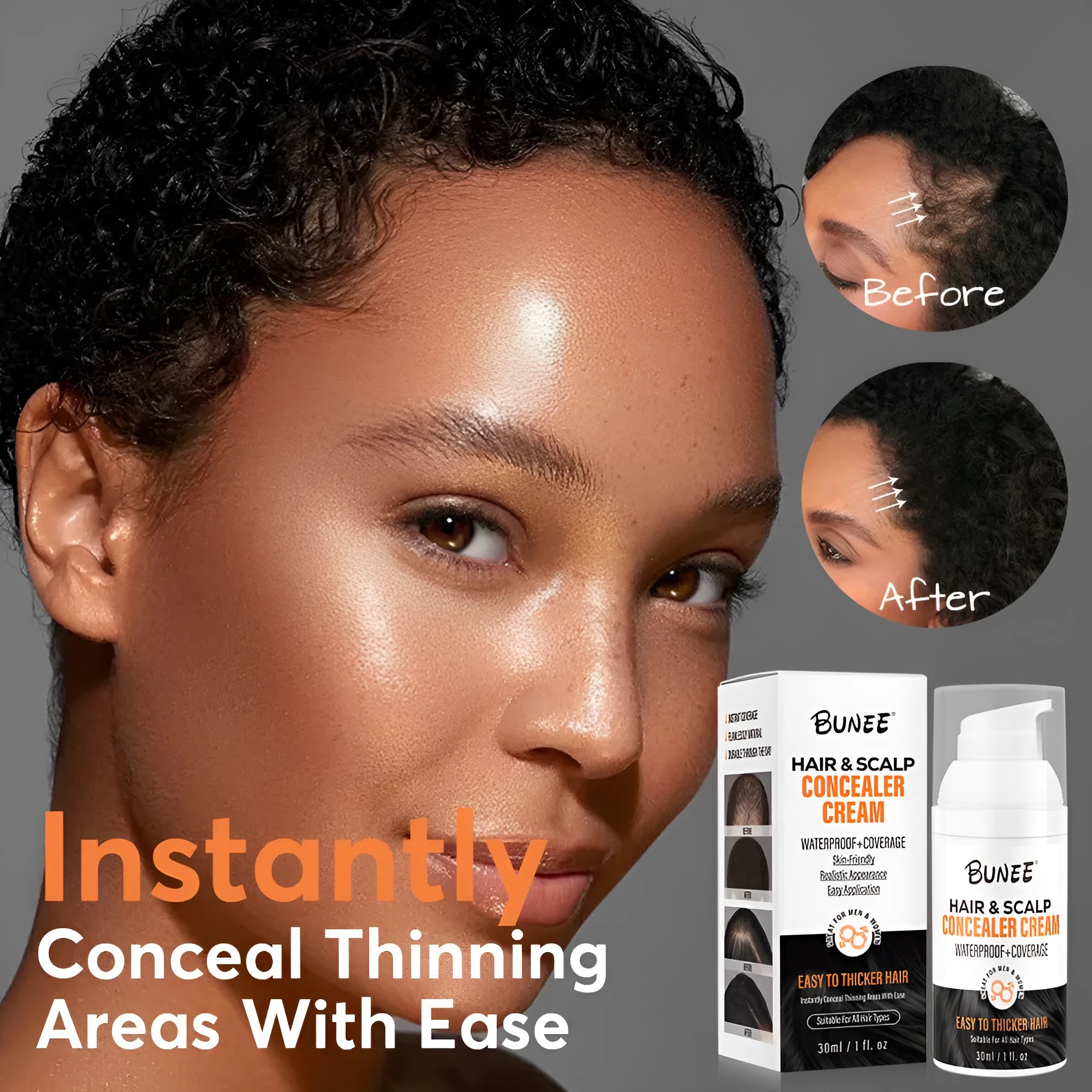 30 ml hair thickening pomade jar for scalp concealer application on thinning hair