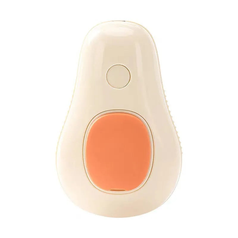 Pet grooming spray brush with rotating silicone massage heads in avocado green design