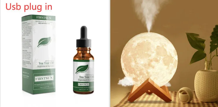 Lunar humidifier night light with 13cm spherical PVC design and LED lighting