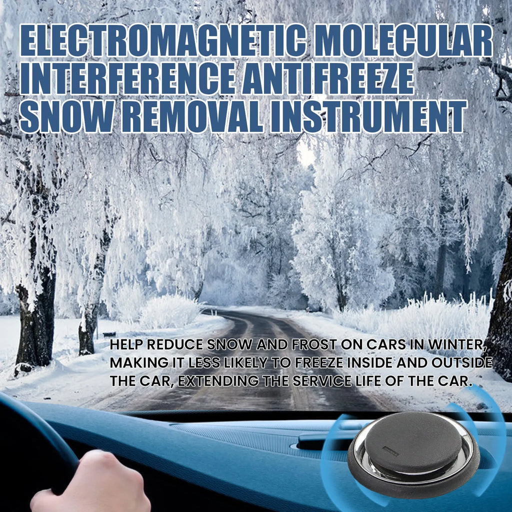 Compact black portable car deicing instrument for melting windscreen ice and snow.