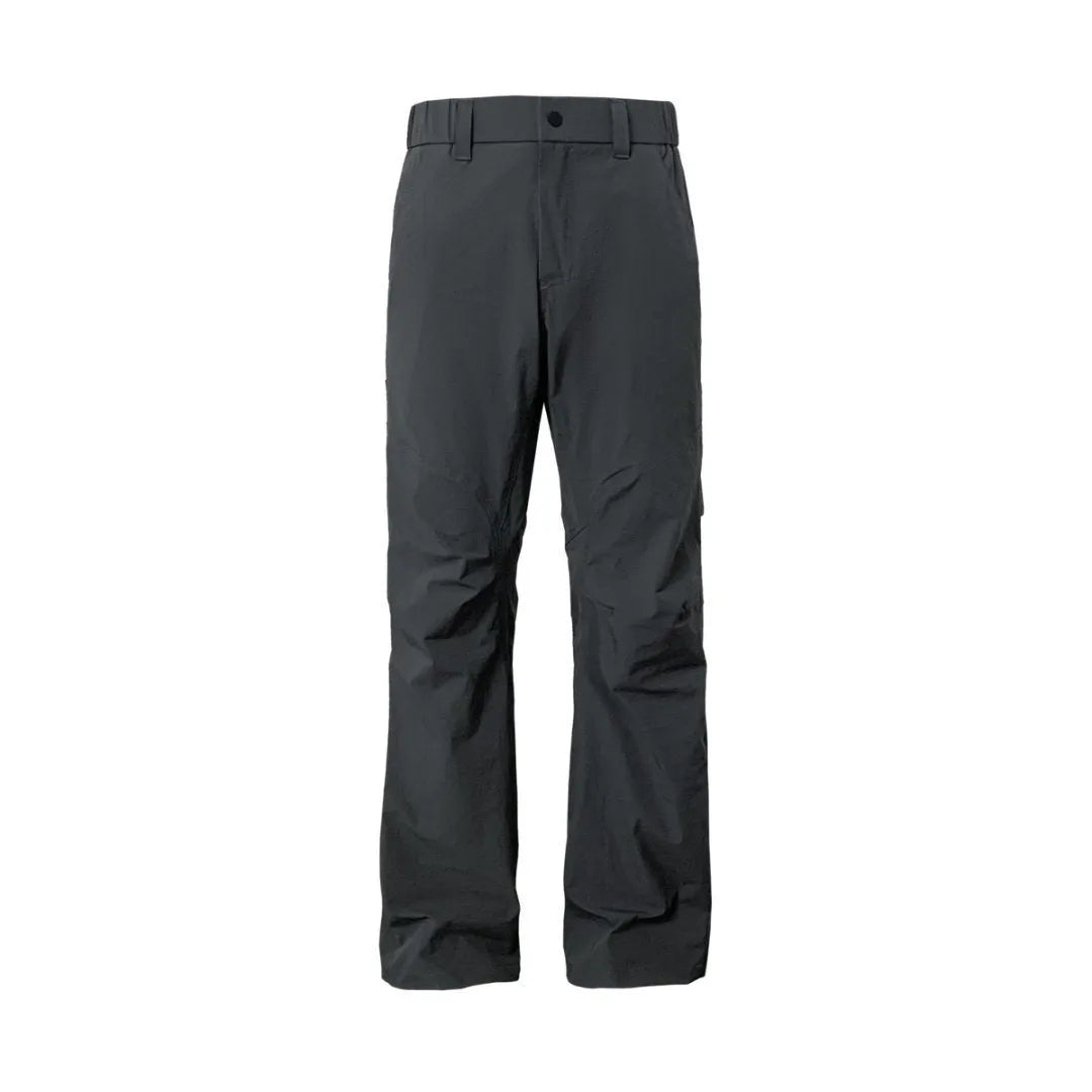 Straight-leg casual trousers in nylon blend fabric with an elastic waistband, shown in army green.