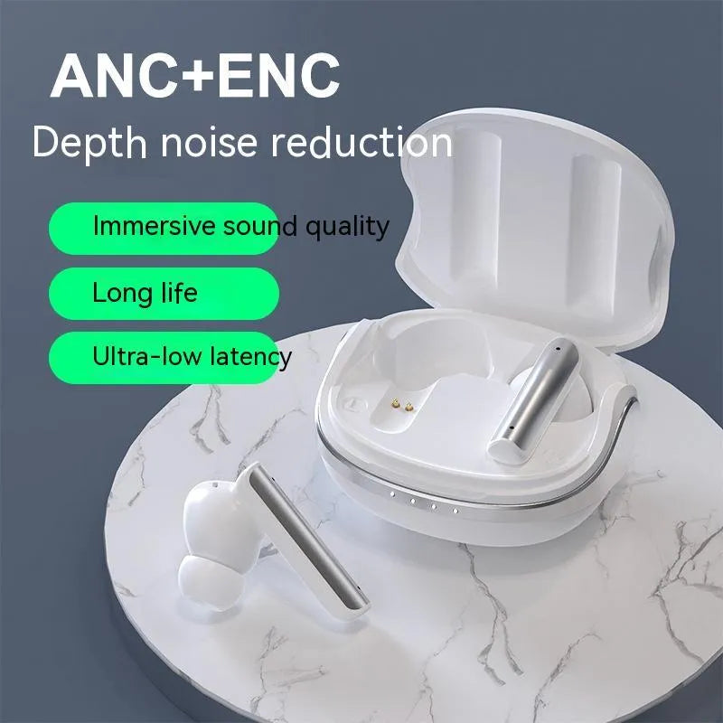 Wireless Bluetooth earphone in-ear metal build black or milky white with charging case data cable manual