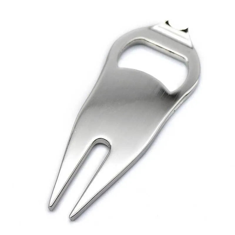 Golf ball yoke bottle opener tool in zinc alloy metal with black green silver colour options