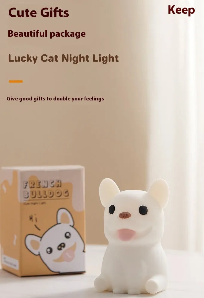 Silicone night light with USB charging, dimming function, cartoon animal design, 85x87x129mm, 0.5W