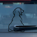 Cartoon wiper back dog car sticker shown on vehicle window with waving tail design