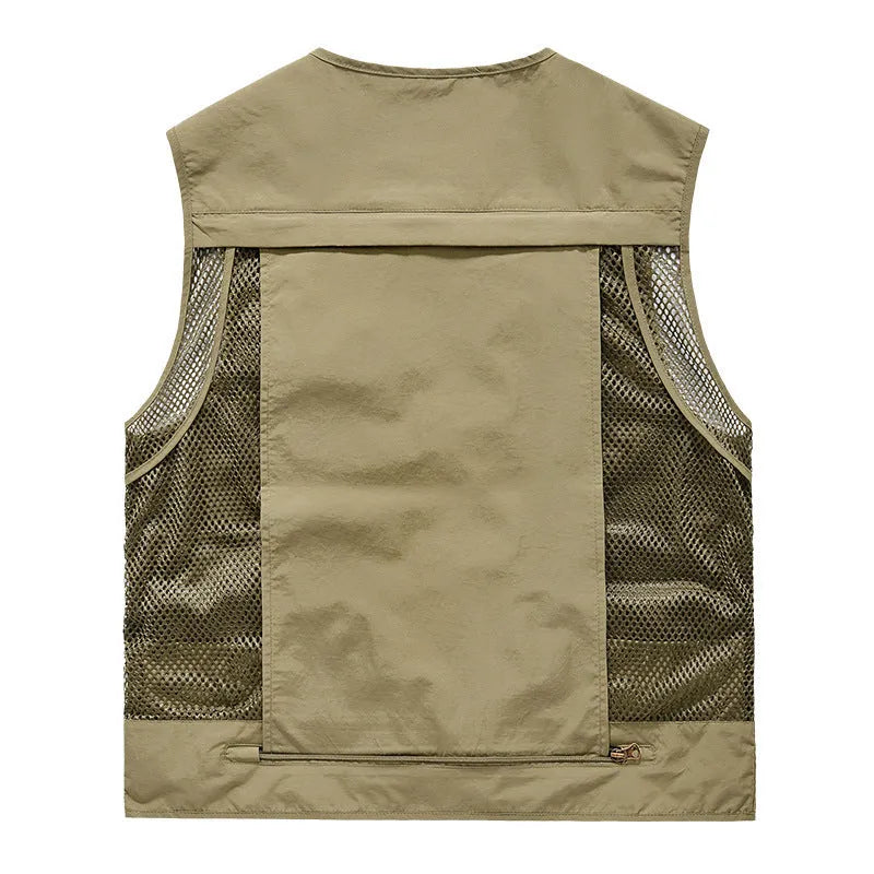 Nylon mesh quick-dry vest for men in grey loose fit