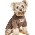 Round neck polyester pet T-shirt in red, blue, black, and khaki, sizes S to XXL