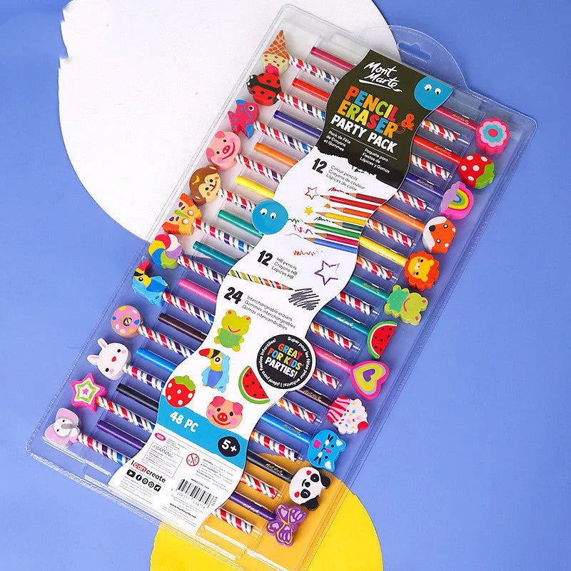 24-colour creative colour pencil set in cartoon-style paper shell with HB wood lead