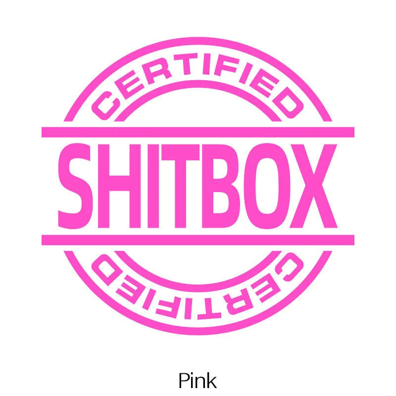 13x12cm rectangular vinyl car sticker shown in various colours on a vehicle door.