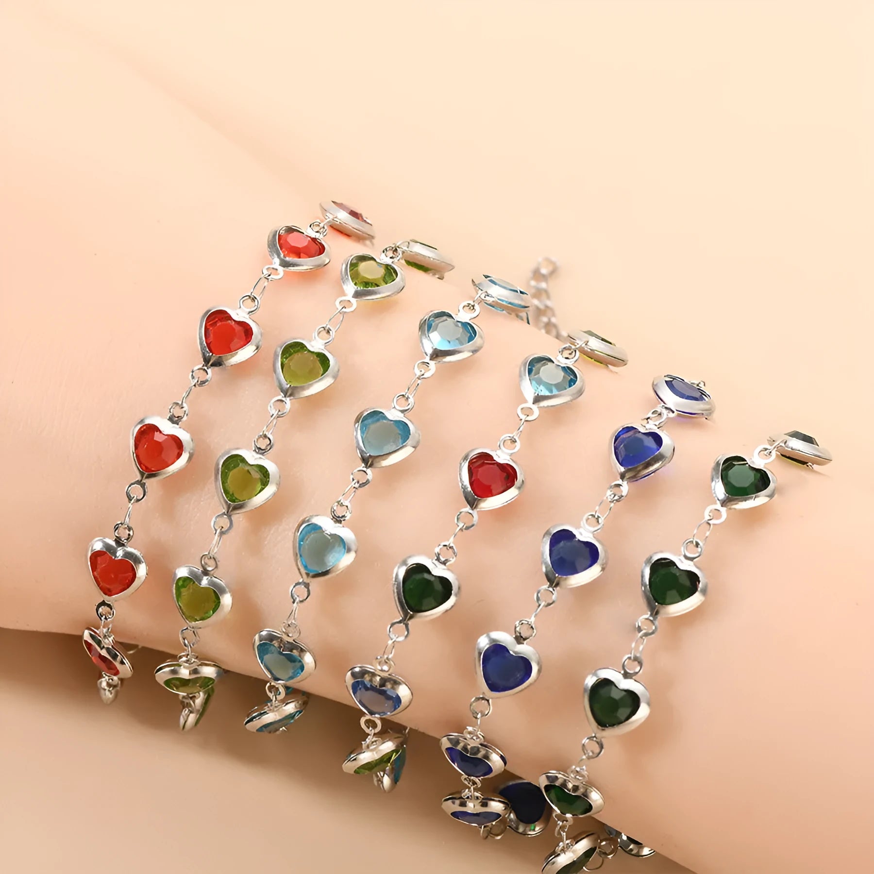Devil's Eye geometric heart stainless steel bracelet in one of six electroplated colours.