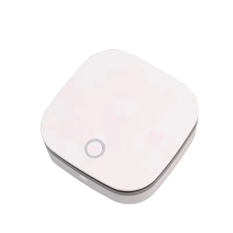 White USB-powered car air purifier with negative ion sterilisation function and composite filter