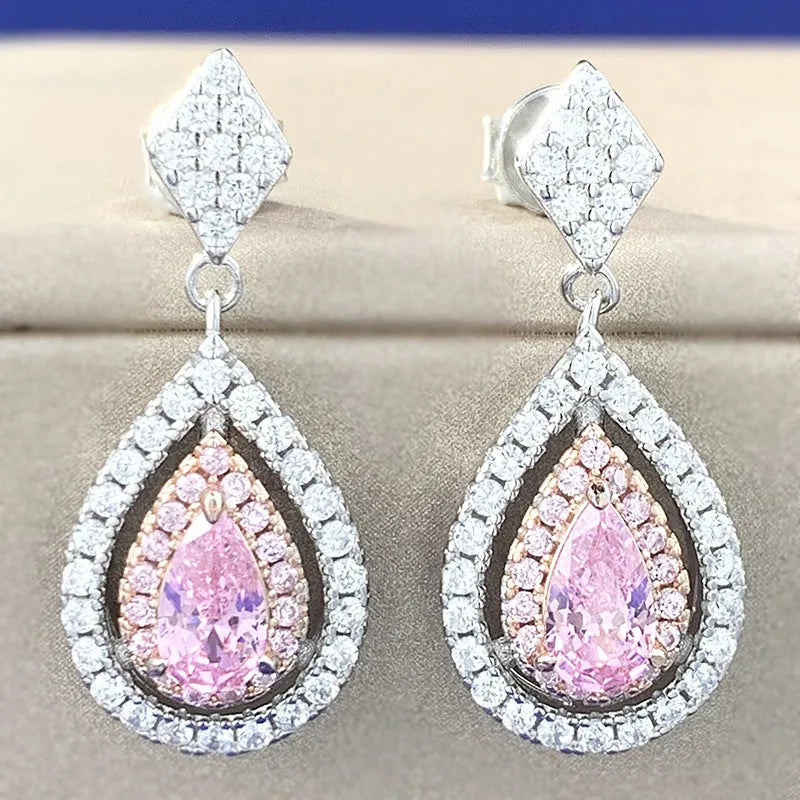 Geometric Xiangyun earrings in E191 colour with stated 925 silver purity, unisex sweet style pair