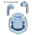 Transparent warehouse wireless Bluetooth in-ear headset in white, black, pink, sky blue, or violet colour options