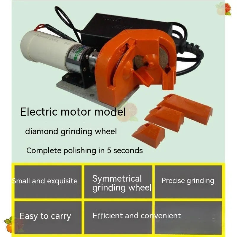 Portable grinding drill tool with orange and black sander sets and replacement grinding wheels