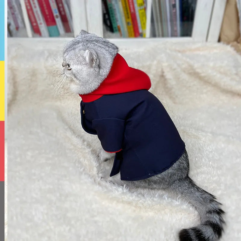 Pet wearing tiger staff yuren coloured hoodie costume for photography