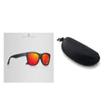 Black polarised sunglasses with TAC lenses for UV protection during fishing, driving, and travel.