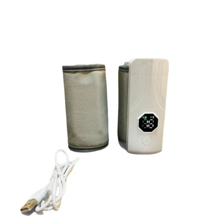 Grey and white car USB electric milk warmer for baby bottles