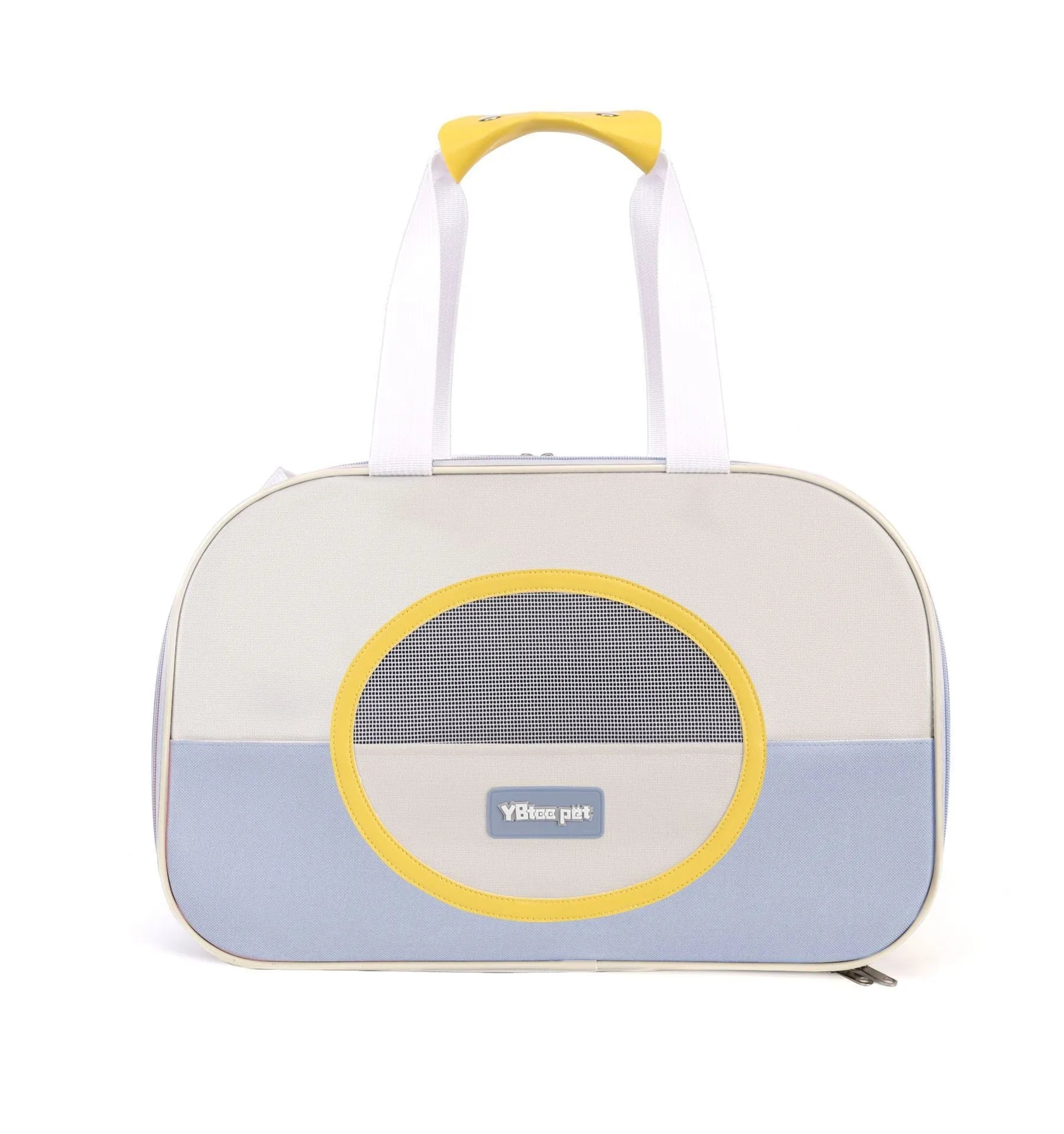 Large capacity foldable cat backpack in Oxford cloth, shown in blue colour variant.