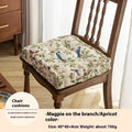 American-style thick dining chair cushion in floral apricot colour, dimensions 40x40x8cm.