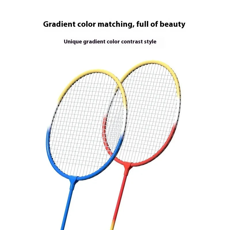 Alloy ultra-light badminton racket in blue and red colours with split design