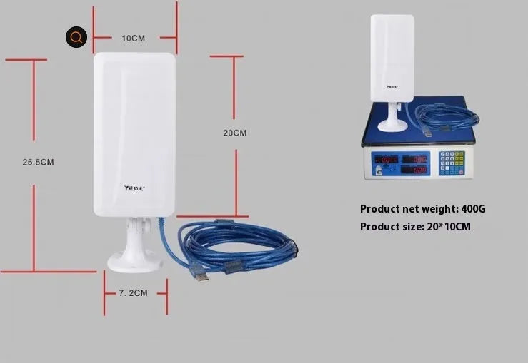 White plastic high power USB wireless network adapter for desktop computers