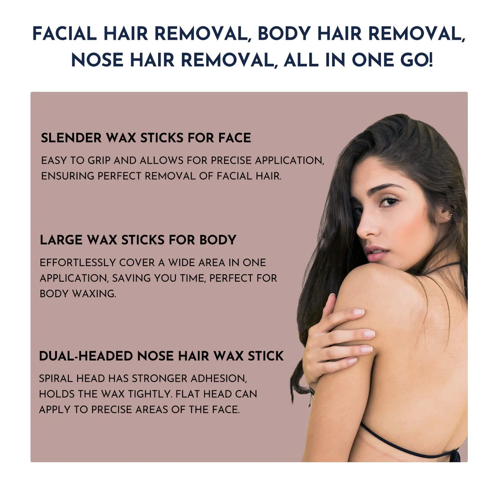 Professional waxing kit with wax warmer, pots of hard wax beans, applicator sticks, post-care lotion, and ice masks.
