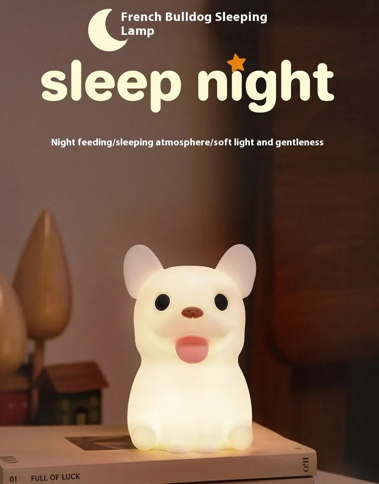 Silicone night light with USB charging, dimming function, cartoon animal design, 85x87x129mm, 0.5W