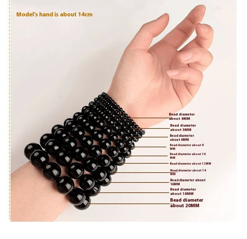 Natural Smokey Violet Hetian jade straight cut bracelet on a wrist, showing 8x9mm stones.