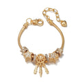 DIY bracelet with star bead and dreamcatcher pendant in KC gold finish with lobster clasp