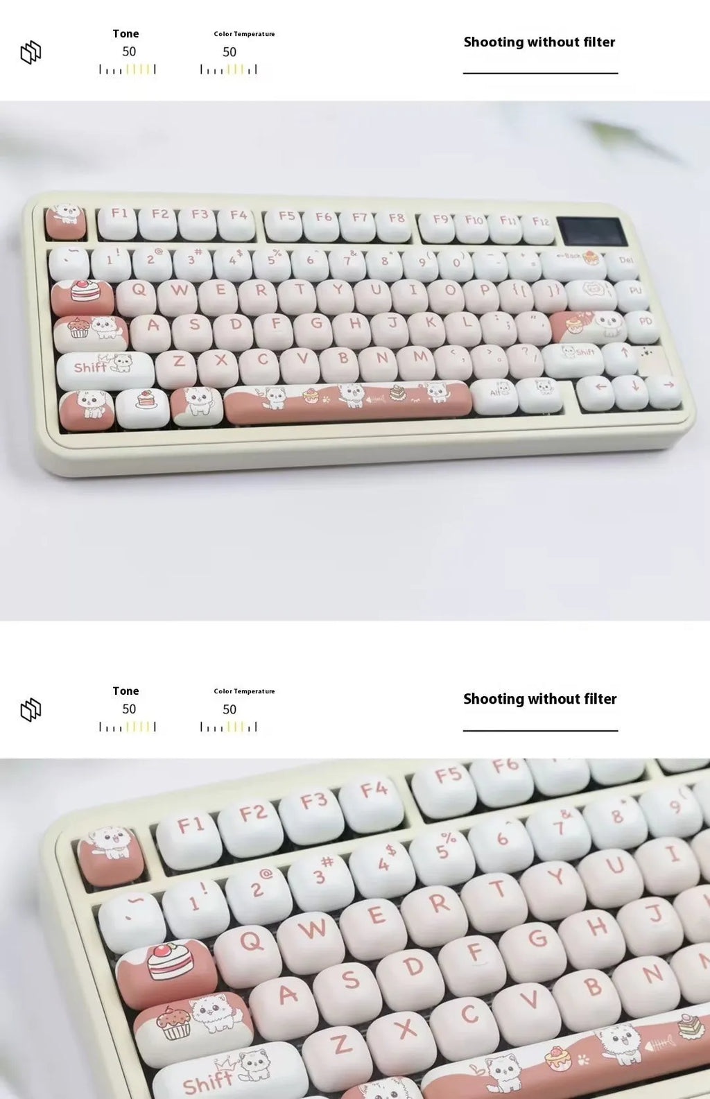 Dessert Cat MOG round sublimation key cap with cartoon dessert cat design for mechanical keyboards