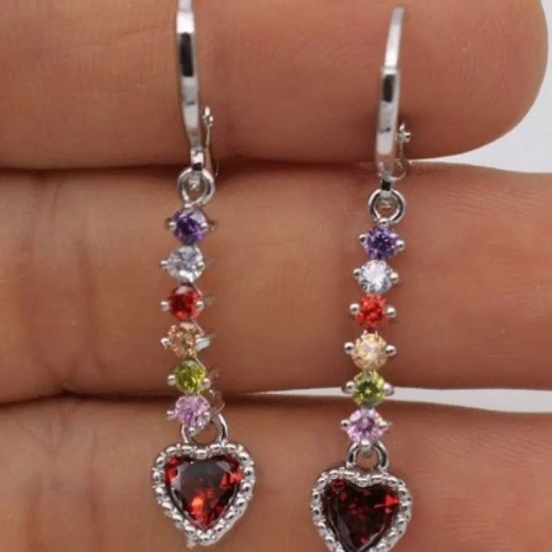 Women's heart-shaped fashion earrings in gold and silver colour options with electroplated alloy construction