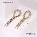Stainless steel love heart earrings with diamond tassel detailing and electroplated 18K finish