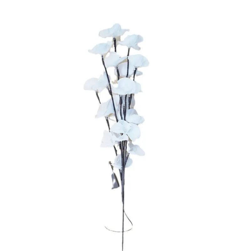 LED phalaenopsis branch decorative light with pink warm glow and fabric plastic construction
