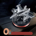 Solar powered rotating fighter aircraft car perfume ornament in silver, gold, blue, or red colours