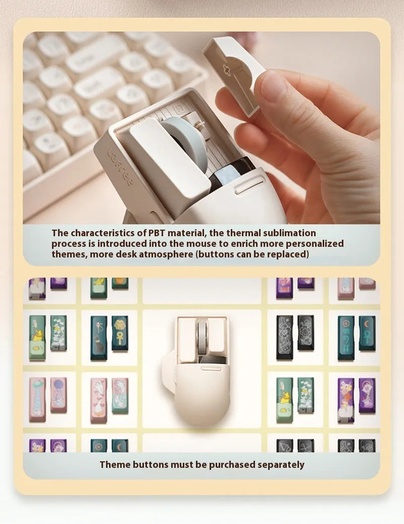 Xiaoqiao three-mode wireless mouse in matte finish showing ergonomic right-hand design with USB receiver and charging cable