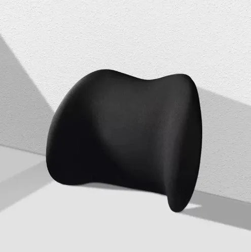 Black memory cotton car headrest pillow and back cushion for neck and lumbar support