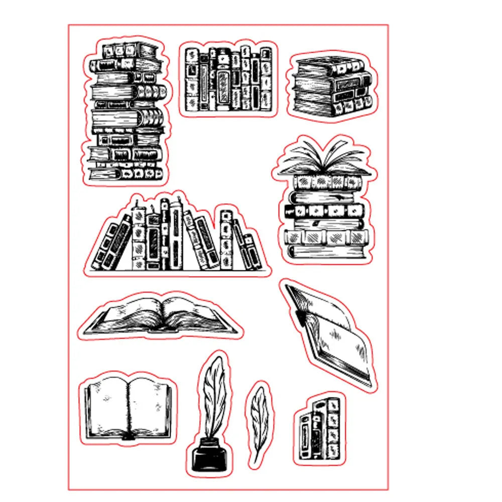 White silicone stamp with seal pattern measuring 11 by 16 cm with transparent self-adhesive backing