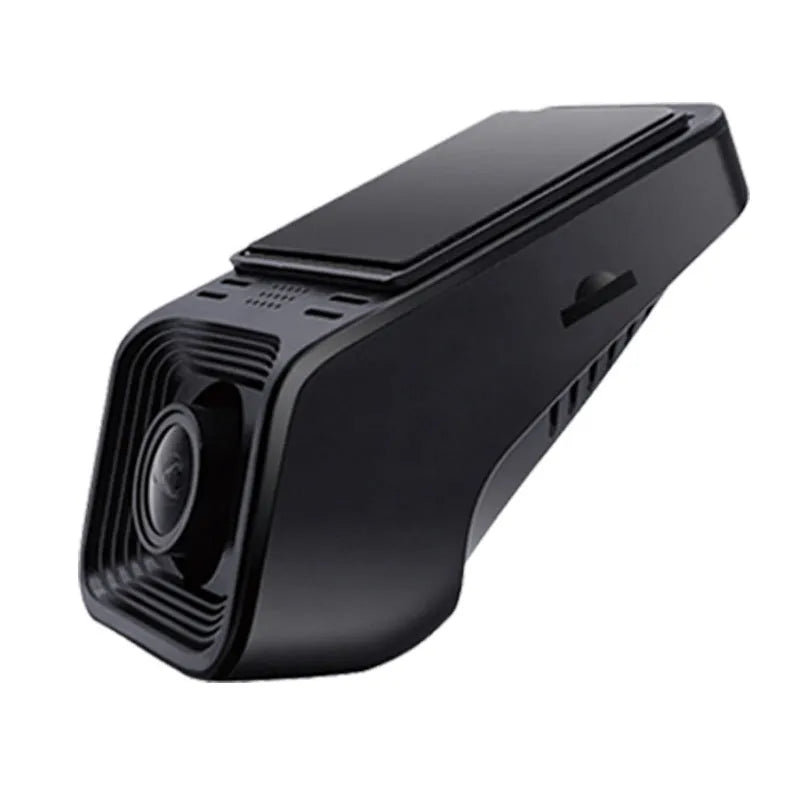HD 1080p night vision driving recorder unit with WiFi connectivity for smartphone control.