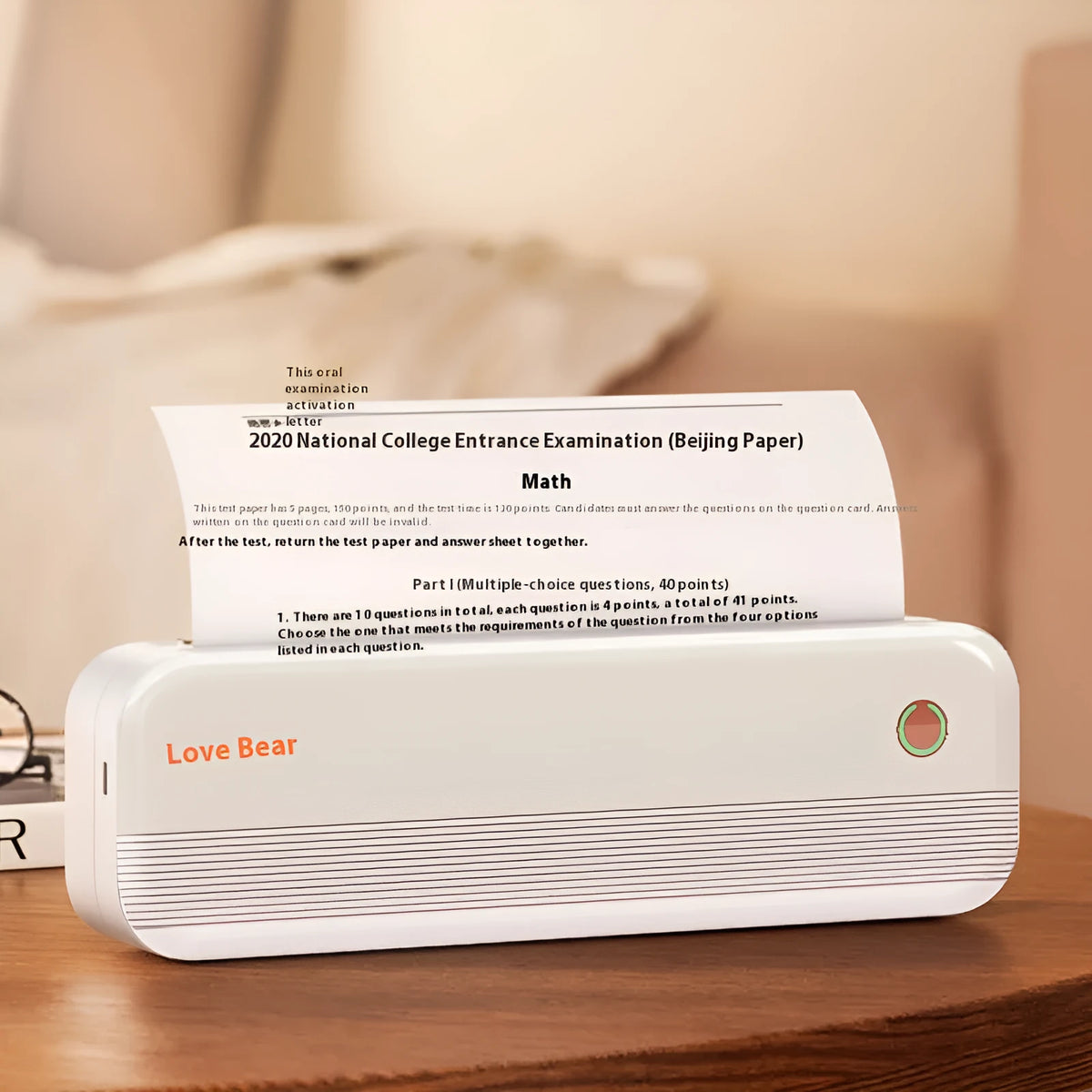 Ailixiong P40 portable thermal printer in Tiffany Blue or White colour with USB port for A4 document printing