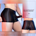 Men's seamless nylon boxer shorts in red, shown as a free size, mid-waist design.