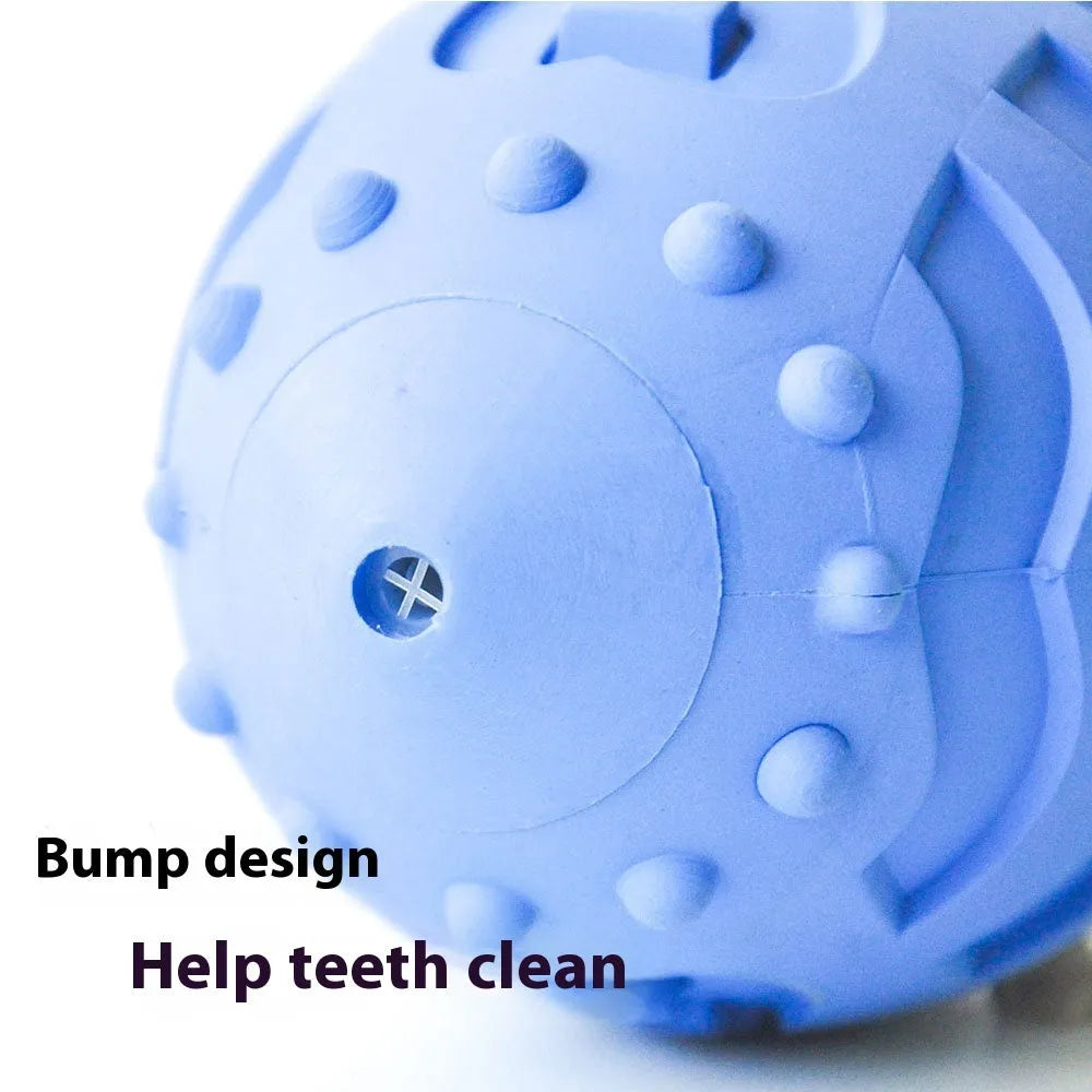 Thickened rubber rugby ball dog toy with squeaker in light green colour