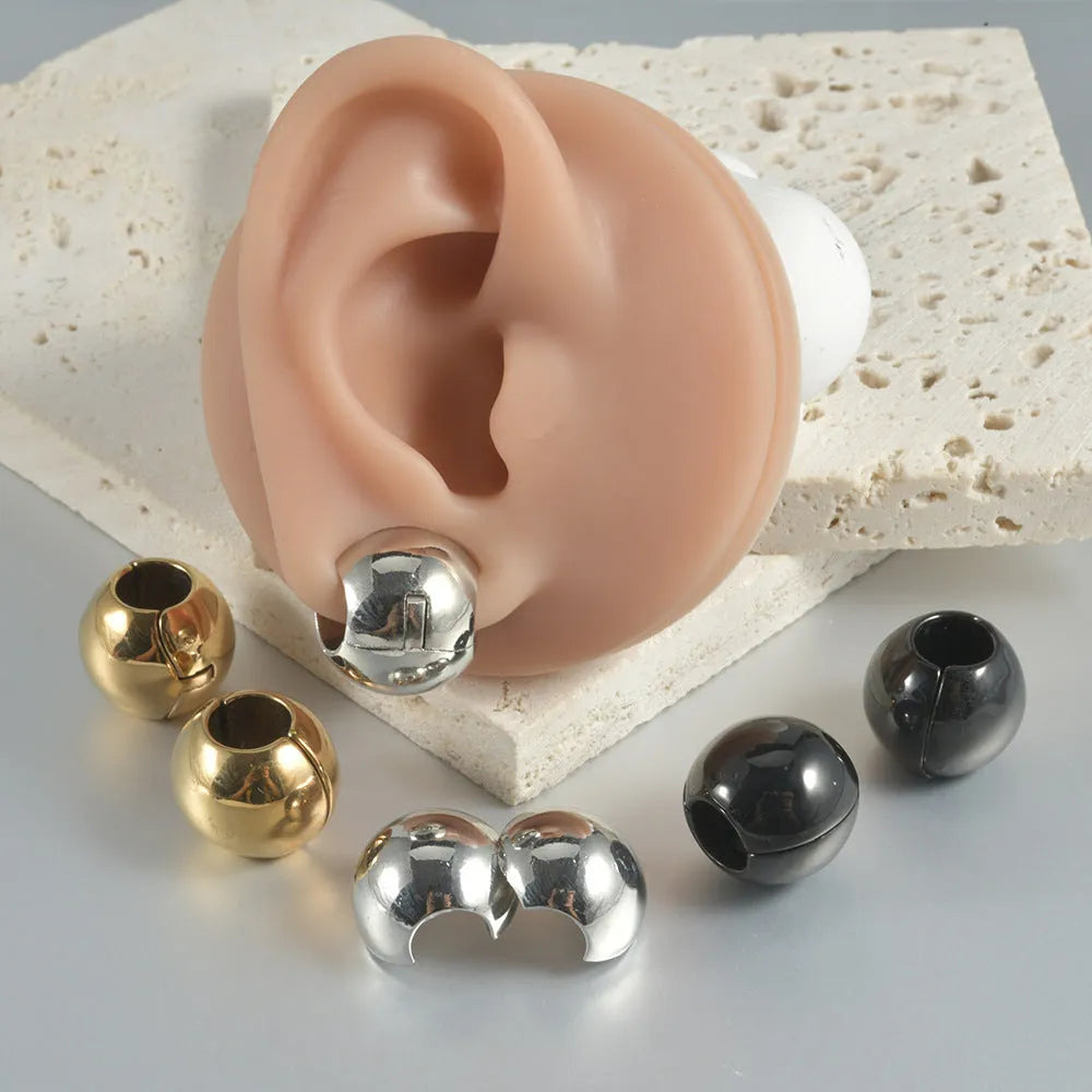 Stainless steel hollow skull Buddha earrings with electroplated finish in gold, black, steel or Buddha head colours