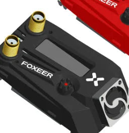 Black FPV dual receiver unit for FatShark goggles showing battery compartment