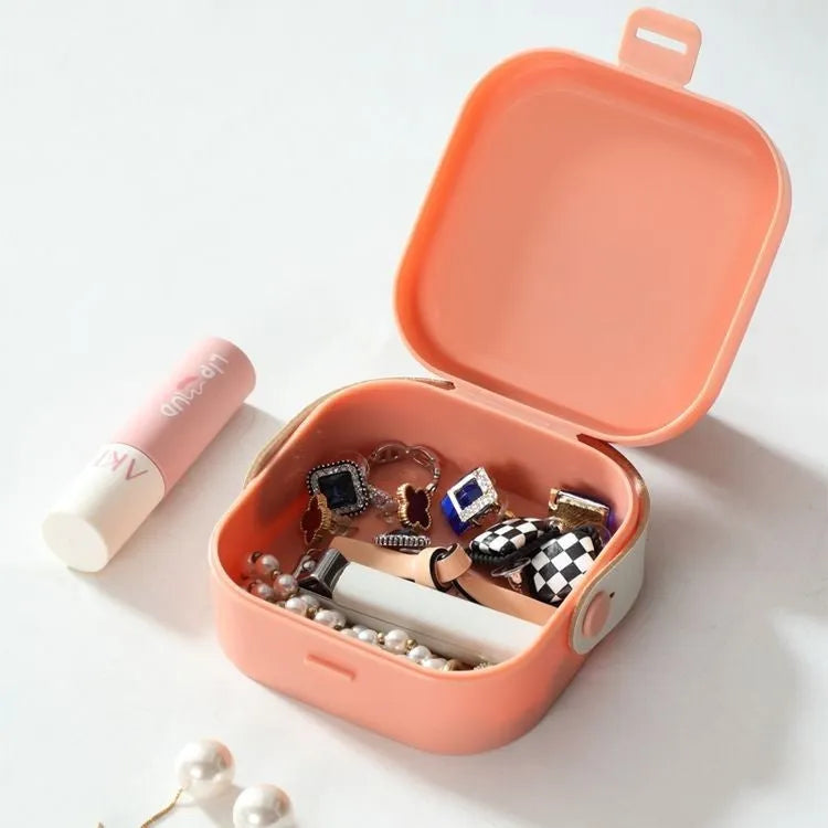 Polypropylene storage organiser box with covered lid for cables and Bluetooth headsets in five colour options