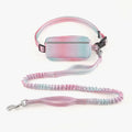 Hands free dog leash with waist belt, adjustable 120-183cm polyester traction rope, blue green pink or red