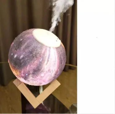 Lunar humidifier night light with 13cm spherical PVC design and LED lighting